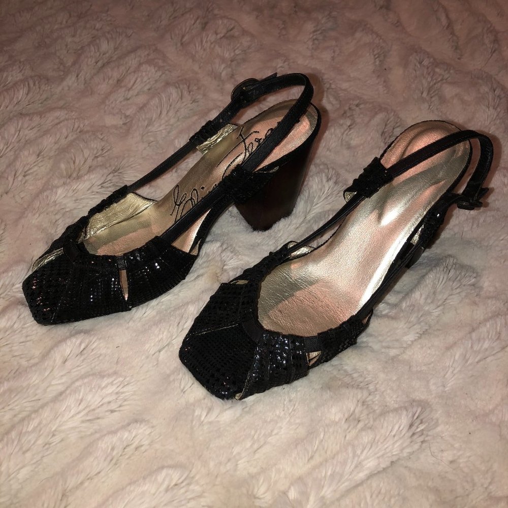 Elisa Ferare Sparkle Block Heels